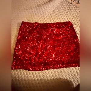 Wild Fable Sparkling Red Mini Skirt